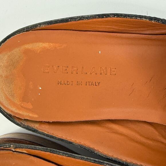 Everlane Womens Mules Size 9 Black Leather Loafers Slip On Italy Minimal Chic - Picture 7 of 9
